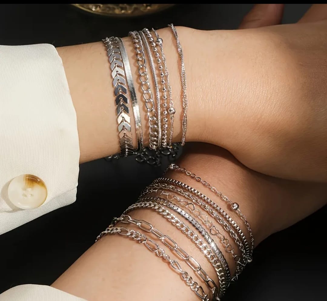 Set of 5 Stainless Steel Bangles